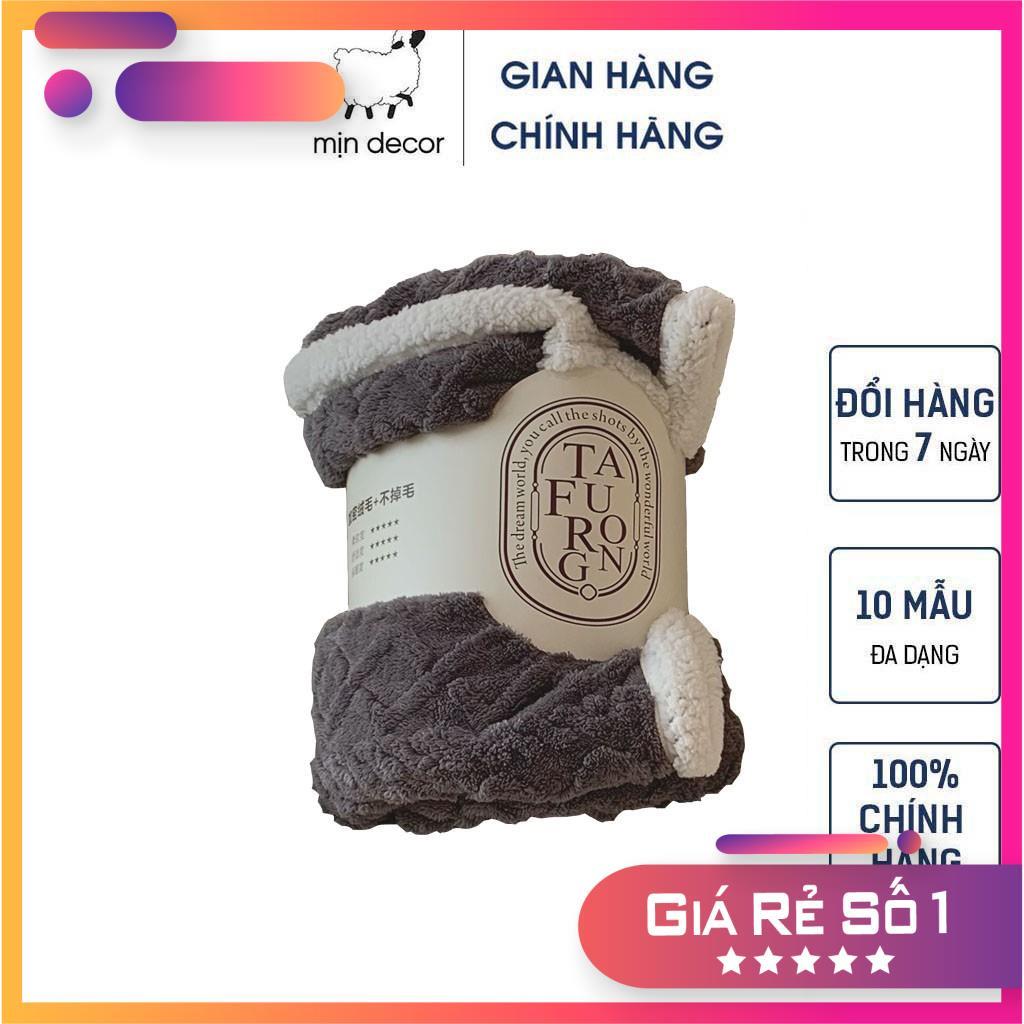 Chăn lông cừu TAFURONG nặng 3kg siêu ấm lông mịn mượt dày dặn