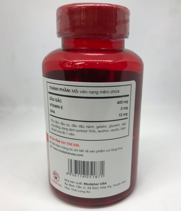 Thực phẩm chức năng Dầu Gấc Vina Softgels MDP 