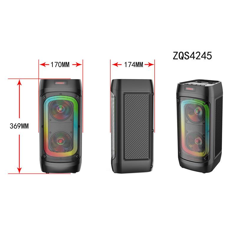 Loa Bluetooth công suất cao mới Home Dual 8 inch Squetooth Square Outdoor Audio âm thanh với micrô điều khiển từ xa micrô Color: ZQS4245
