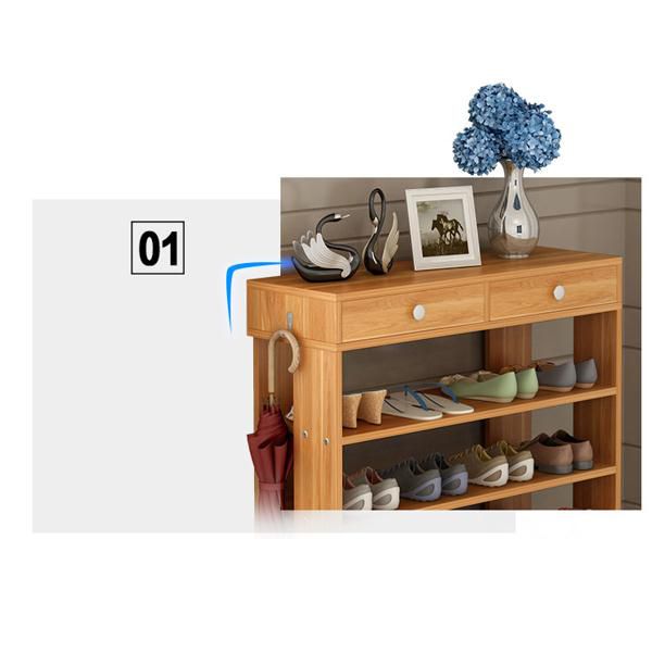Kệ giày gỗ 5 tầng Homestar có 2 hộc tủ nhỏ