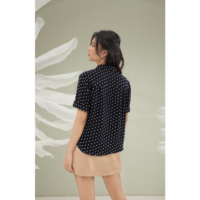 Áo sơ mi lụa dáng suông, nhiều hoạ tiết, cổ 2 ve, tay lỡ, chất liệu nhẹ mát CLARA MARE Summer Vibe Blouse BLS4001