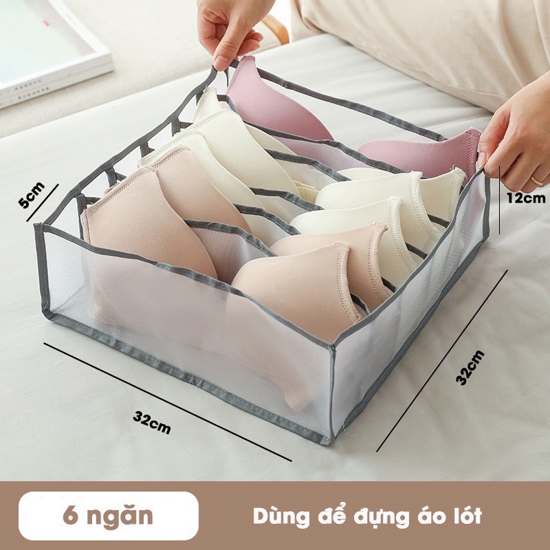 Túi Hộp Đựng Xếp Quần Áo Đồ Lót Chia Ngăn Tiện Ích Bảo Vệ Quần Áo Gọn Gàng Chống Bụi Bẩn