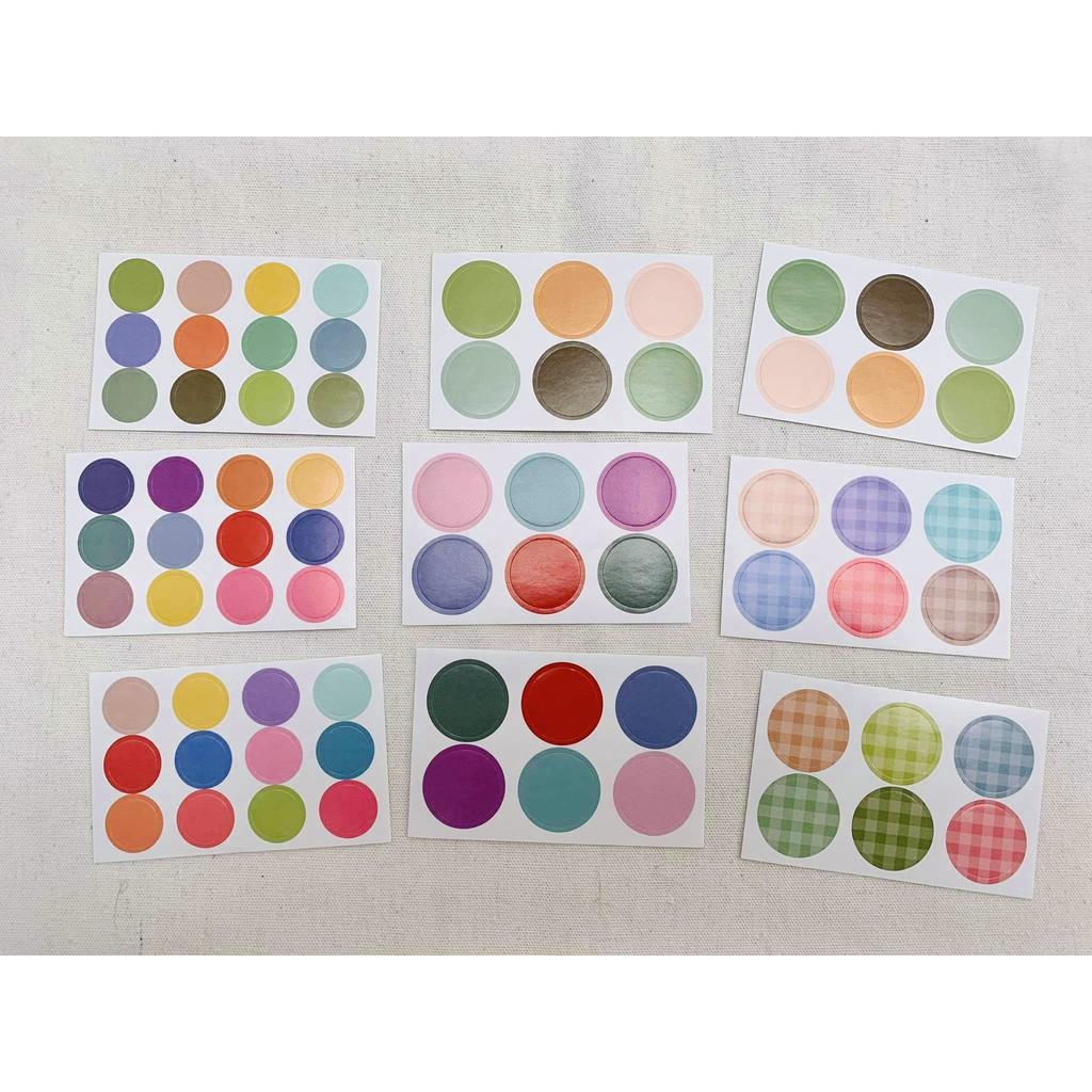 Set 9 Miếng Sticker Tròn - Set 9 Tấm Hình Dán Tròn nhiều size