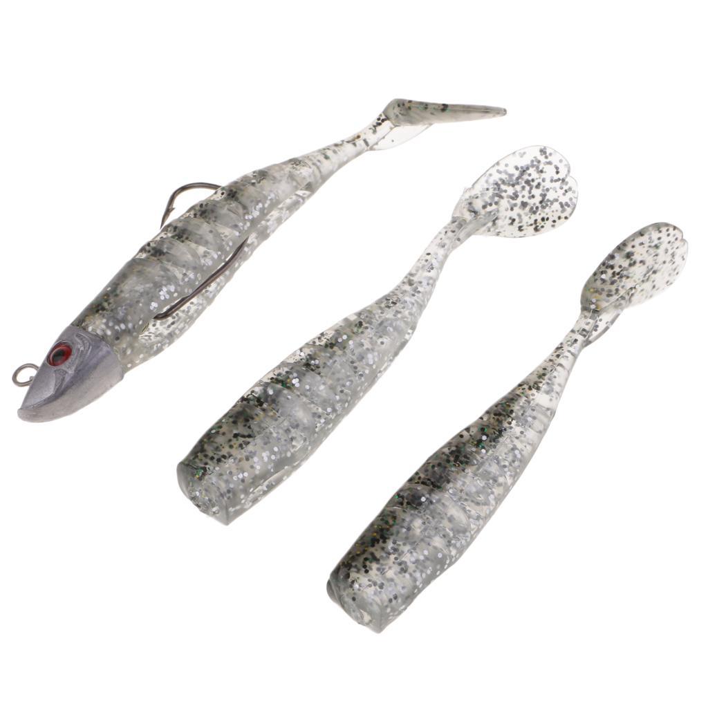 Lead Jig Head Bait Lure Artificial Soft Lure Bait Crankbait with Barbed Hook