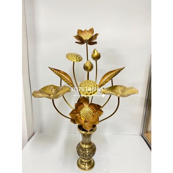 Combo 1lọ cao 25cm +1 bó hoa sen giả cổ 10 cành cao 70cm