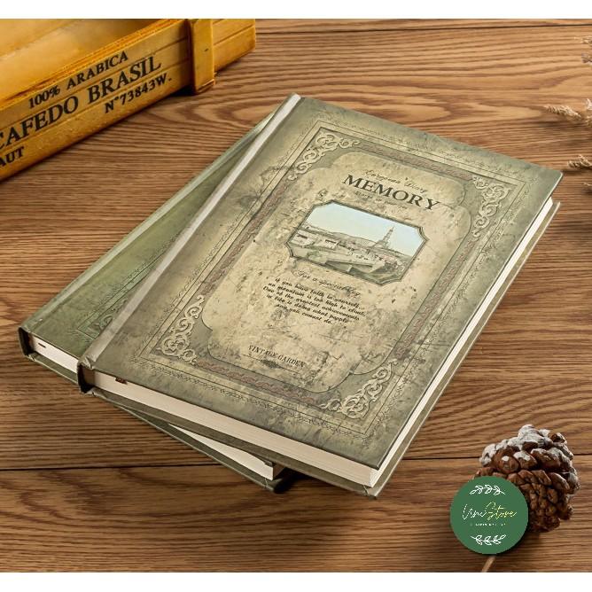 Sổ tay ghi chép kẻ ngang vintage - sổ nhật kí kẻ ngang bìa cứng phong cách cổ điển memory