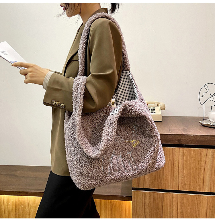 Túi Lông Hàn Quốc Kích thước Lớn 30x46x10cm Vừa A4 Laptop Thiết Kế Đơn Giản Tote Kẹp Nách Jess109