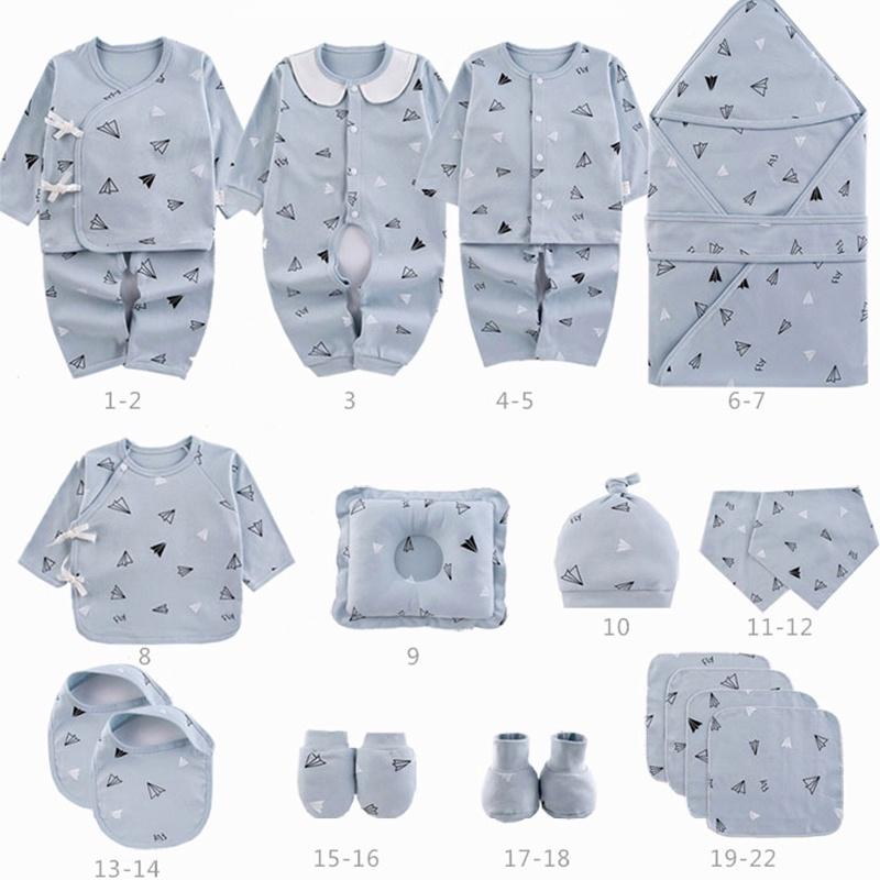 Set đồ cho trẻ sơ sinh 22 món quà tặng 100% COTTON cho bé - 0 đến 12 tháng SET2201 (kèm túi)