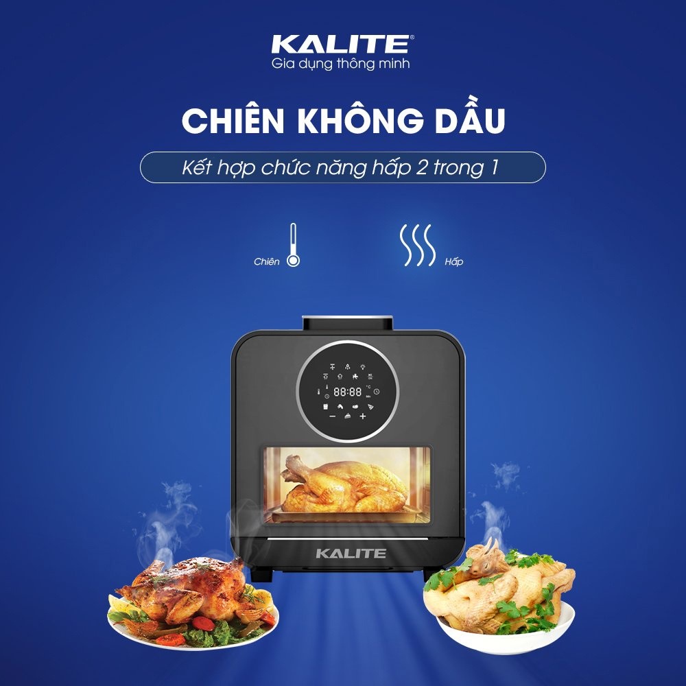 Nồi Chiên Hấp Kalite Steam Star, 15Lit - 2620W, Hấp Chiên 2in1, Hàng chính hãng