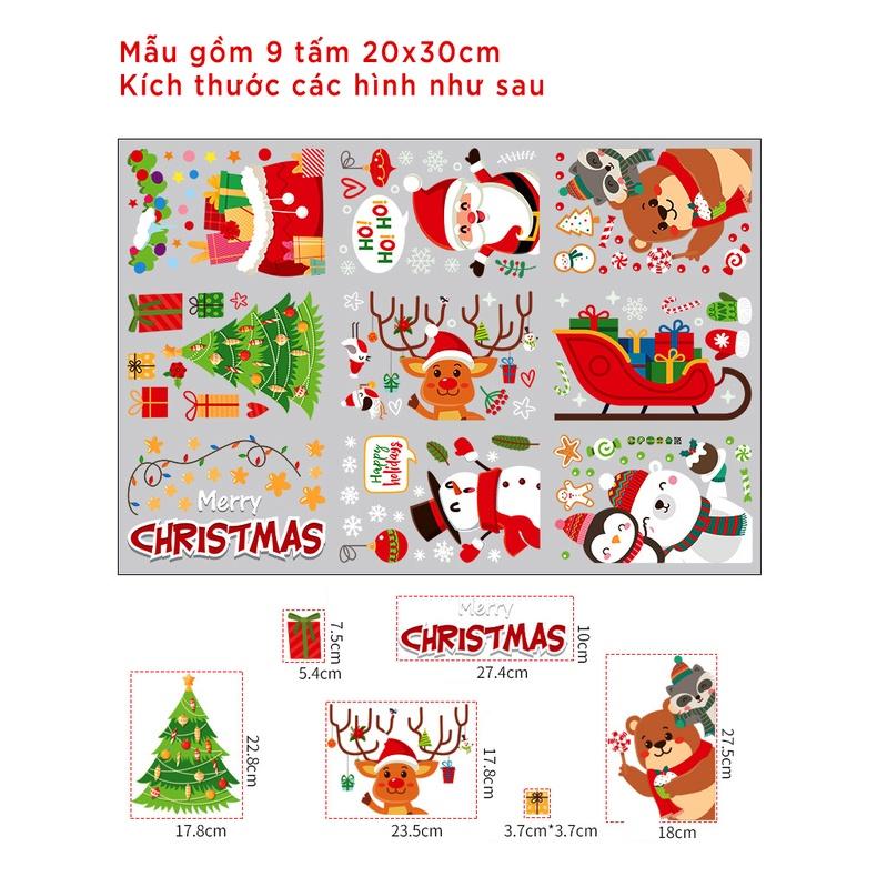 Decal trang trí noel, giáng sinh nhiều hình loại tốt
