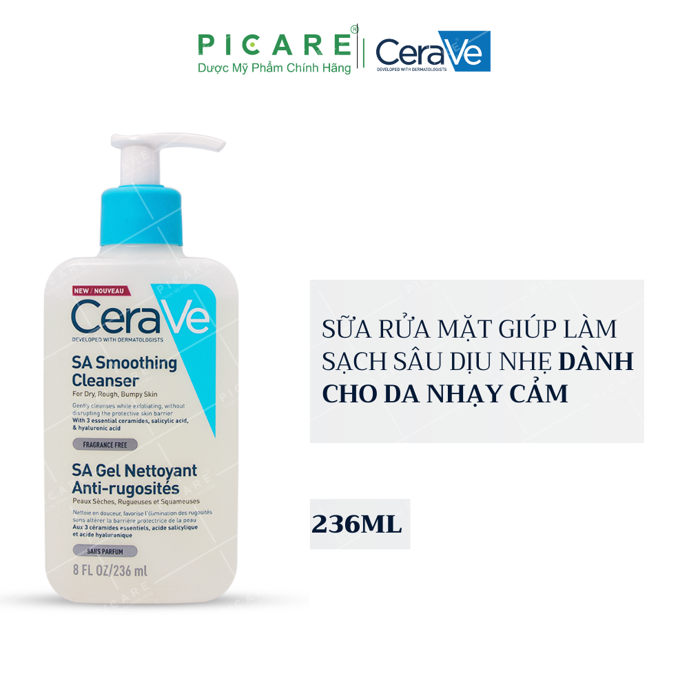 Sữa Rửa Mặt Dịu Nhẹ Cho Da Khô CeraVe SA Smoothing Cleanser 236ml