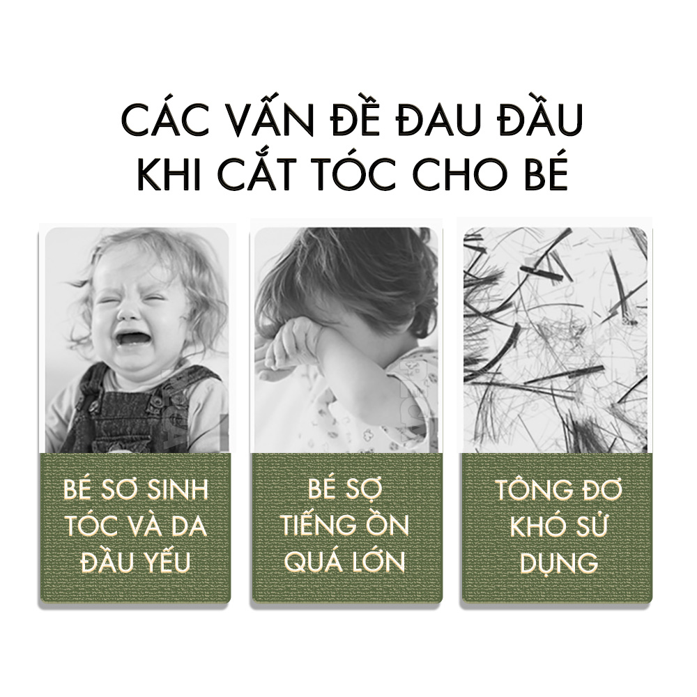 Tông đơ cắt tóc mini Kemei KM-1319 chuyên dụng cắt tóc cho bé, trẻ em sơ sinh hoạt động êm ái hạn không tiếng ồn - Hàng chính hãng