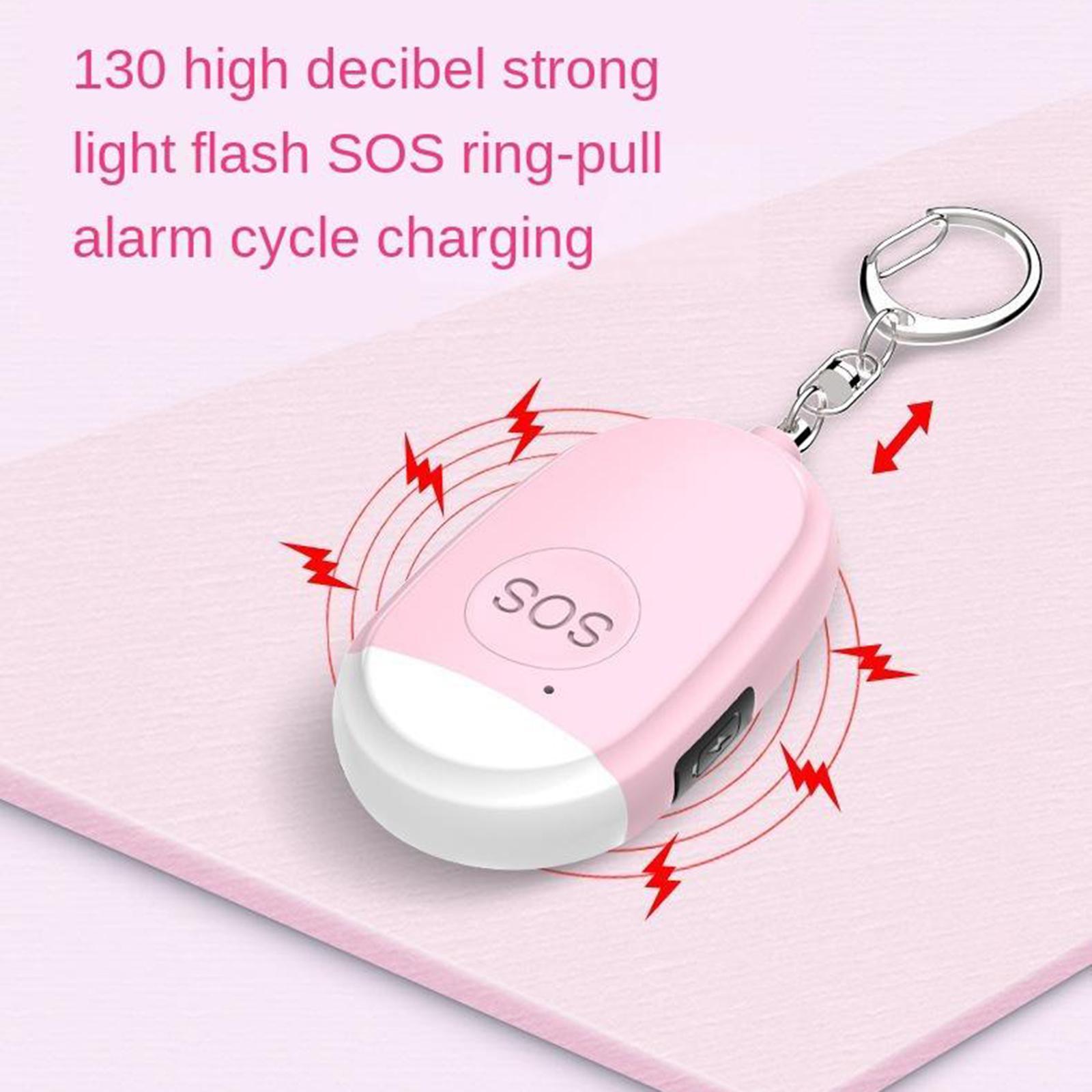2X Mini 130DB Personal Alarm Security Alert Charging for Women Elderly Kids pink