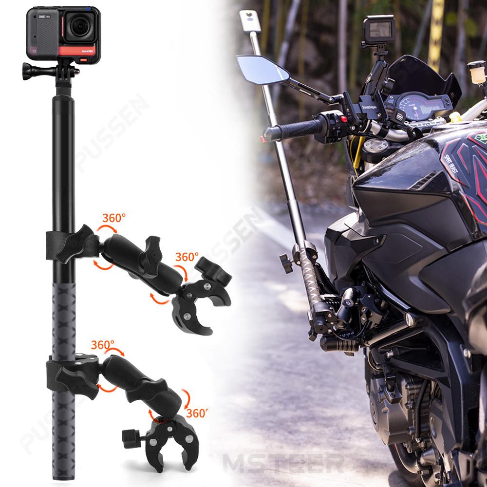 Tuyu Motorcycle Bike Selfie Stick Stick Monopad Tay cầm khung giá treo cho GoPro Max Hero 11 Insta360 One X2 X3 Phụ kiện