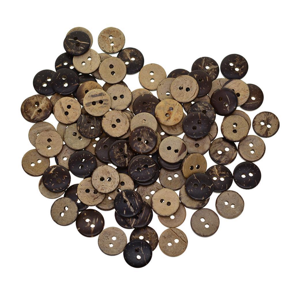 Set of 200 12.5mm Wooden Sewing Buttons Scrapbook Cardmaking Craft Embellishment