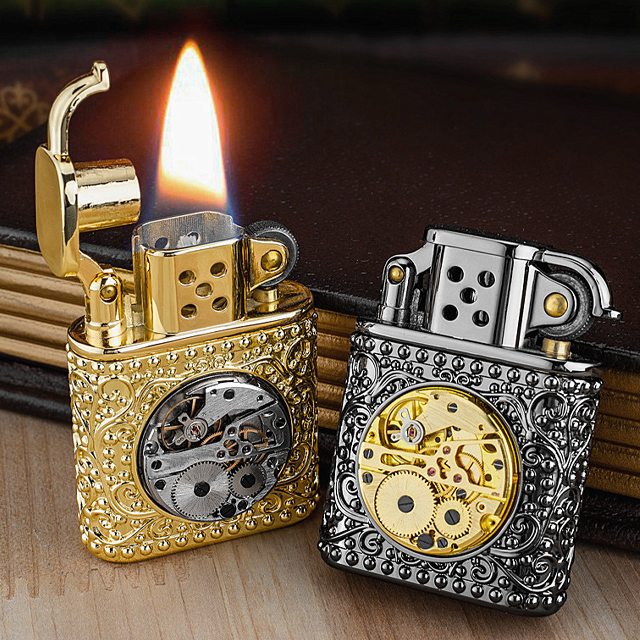 Vỏ Hột Quẹt Bật Lửa Xăng ZORRO Z506-638 Họa Tiết Hoa Văn Cỗ Máy Đẹp Độc Lạ - Dùng Xăng Bấc Đá