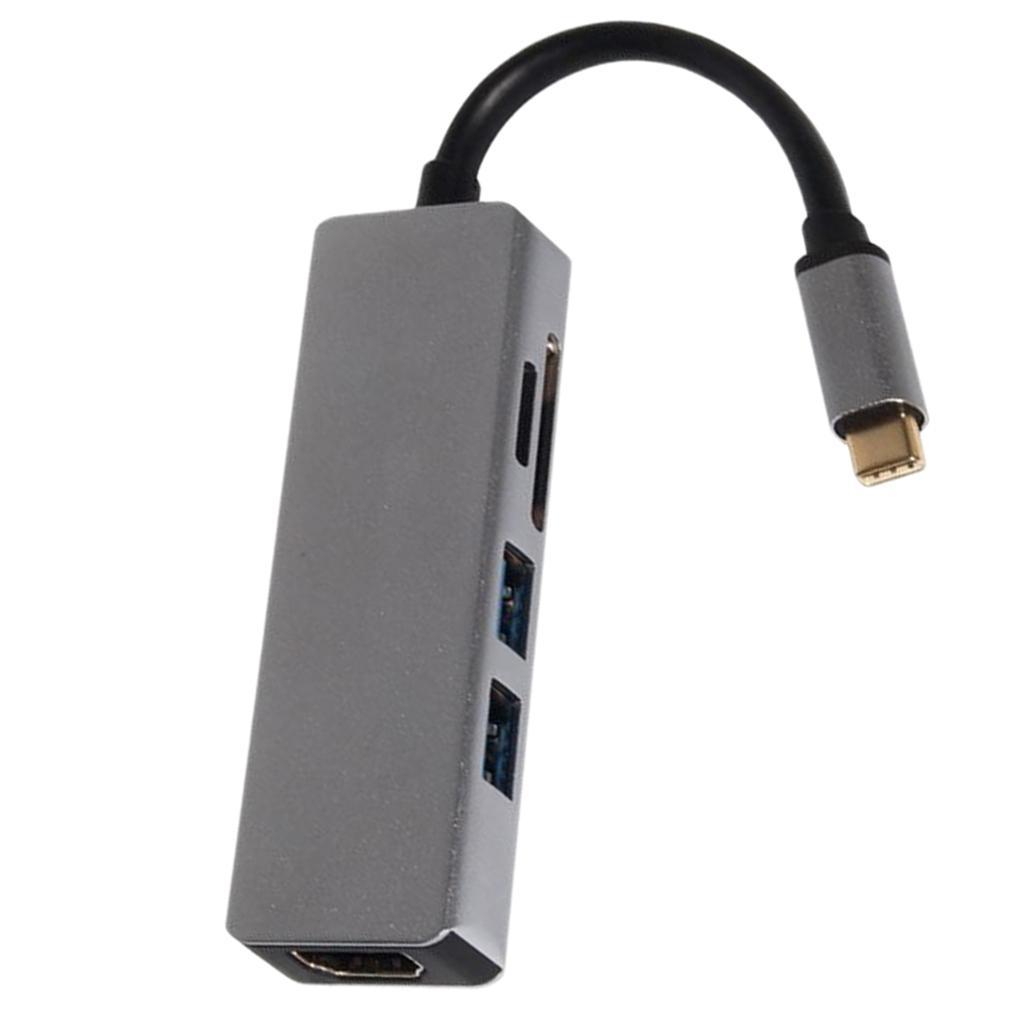 Multi-function 5-in-1 Type C to HDMI USB3.1 SD TF Adapter for Macbook Air