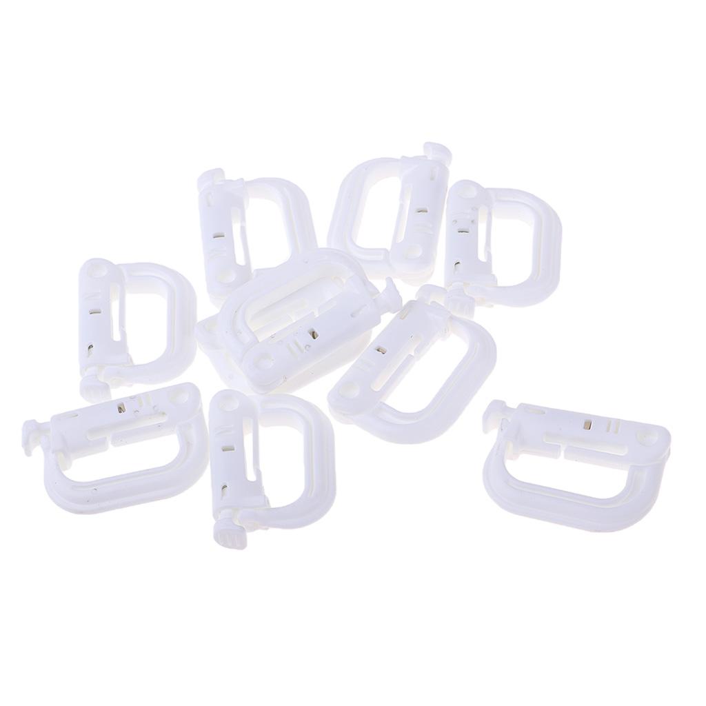 10pcs D-   Locking webbing buckle carabiner Climbing hook White