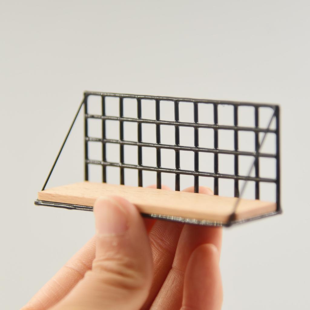 1:12 Mini Dollhouse Furniture Room Black Wall Shelf Rack Model DIY Kit