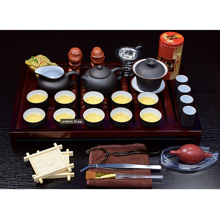 Bộ Ấm Trà Sứ Có Khay Gỗ Phong Cách Nhật Bản - Home and Garden