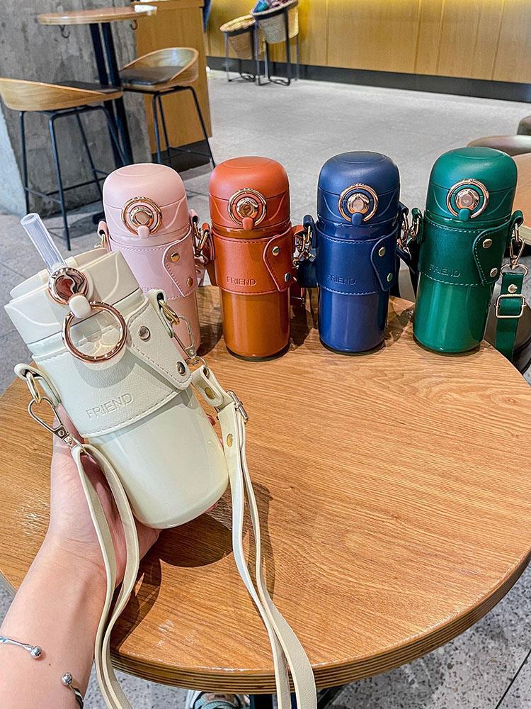 Cốc giữ nhiệt phong cách mới nhất cốc nước giá trị cao dành cho nữ cốc nước nhỏ hương thơm di động cốc ống hút đơn giản cốc in cao cấp tinh tế