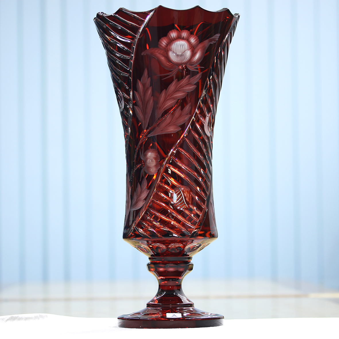 Bình cắm Hoa Pha lê Màu RedPoppy Arnstadt Cao 43cm