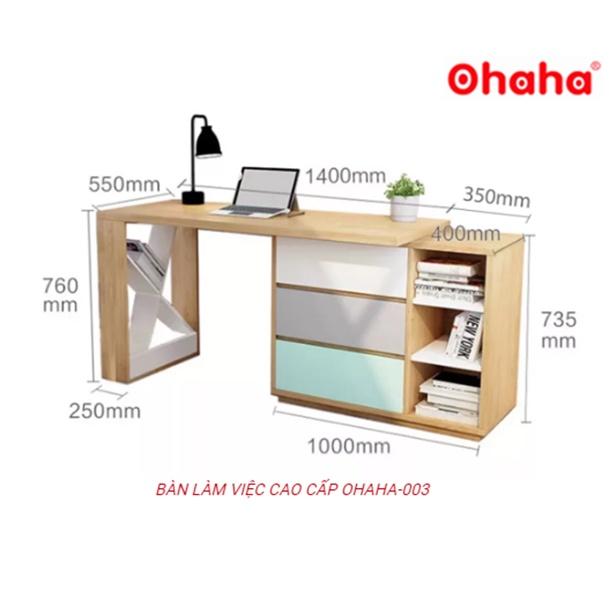 Bàn làm việc Gỗ Chữ L Cao Cấp OHAHA-003