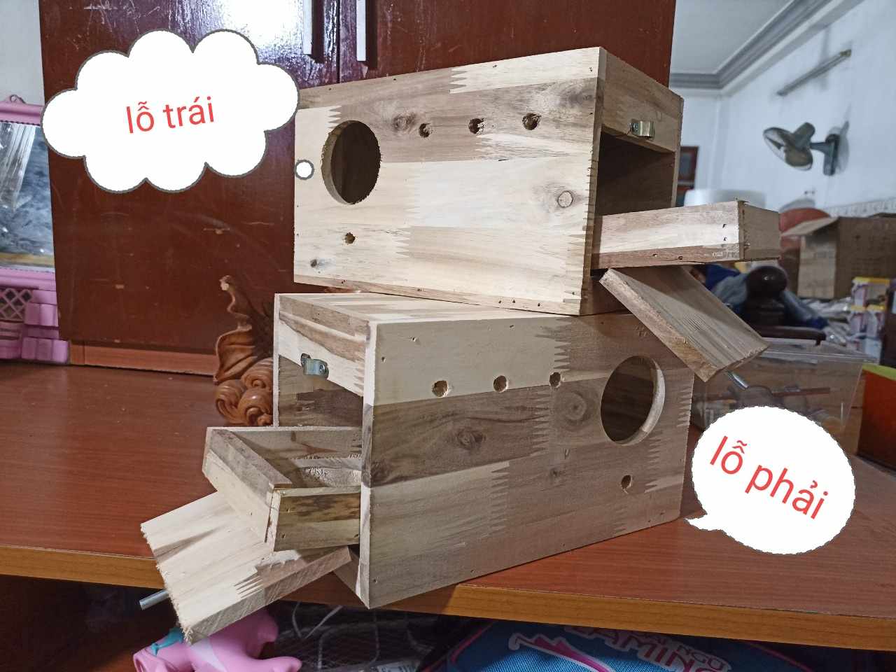 1 TỔ NUÔI YẾN PHỤNG 25x15x15 có khay rút đáy dễ dàng vệ sinh tổ