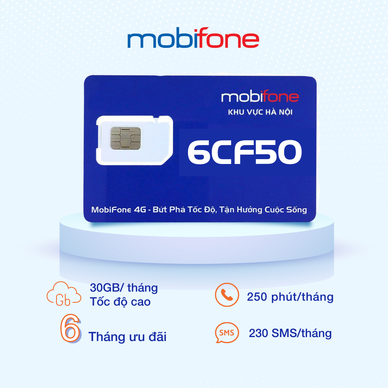 Sim shipper MobiFone chính hãng 6CF50 - Rẻ bất ngờ