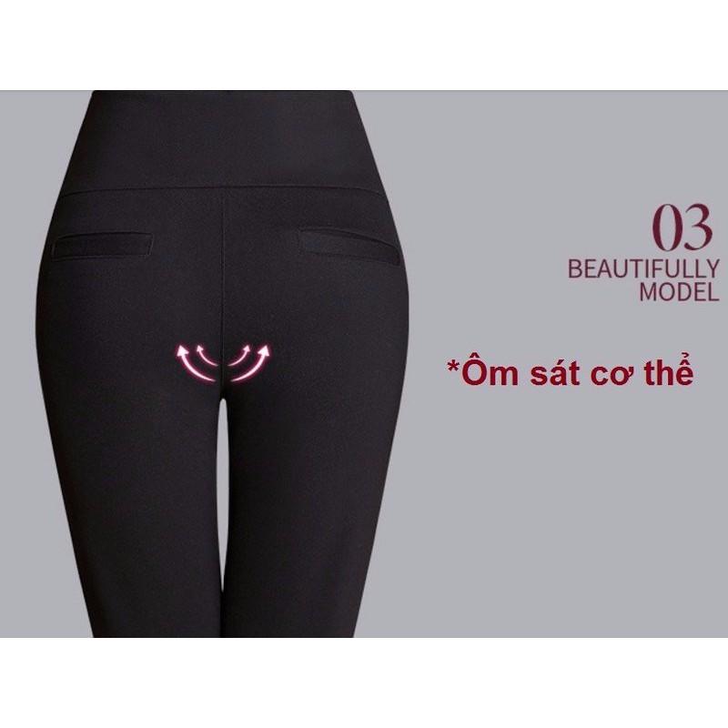 Quần legging lửng cạp cao