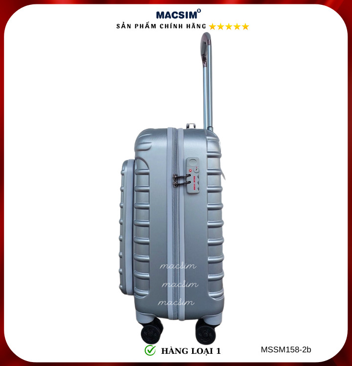 Vali cao cấp Macsim Smooire MSSM158-2b cỡ 20 inch màu silver - Hàng loại 1