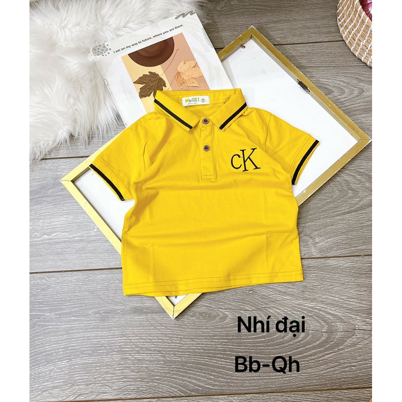 Áo thun cổ trụ áo polo cho bé trai phối đồ từ 10-40kg