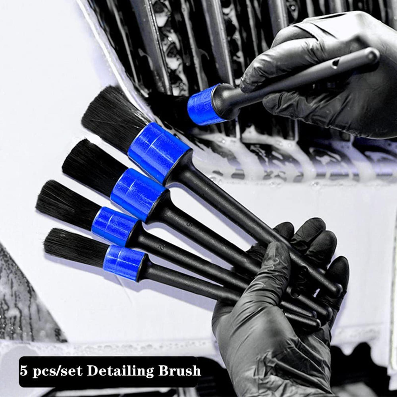 5 Pieces Car Detail Brush for Vehicles Interior Exterior Wheels Engine