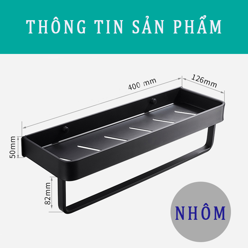 Kệ Nhà Tắm Kèm Thanh Treo Khăn Phong Cách Hiện đại