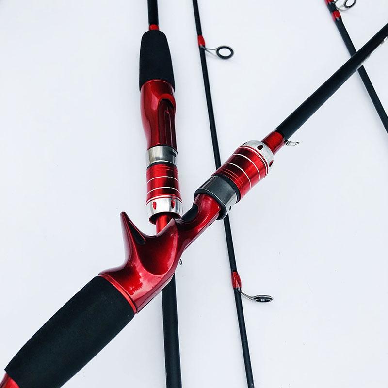 Bộ cần câu lure máy ngang tặng kèm dây câu và hộp mồi giá rẻ MÀU ĐỎ