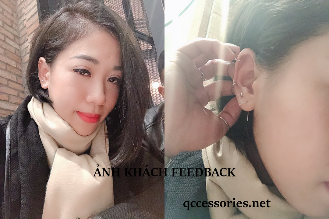 Khuyên tai bạc tròn trơn bông tai hoop khoen vòng có chốt lẫy S925 BASIC Silver Earrings QA SILVER