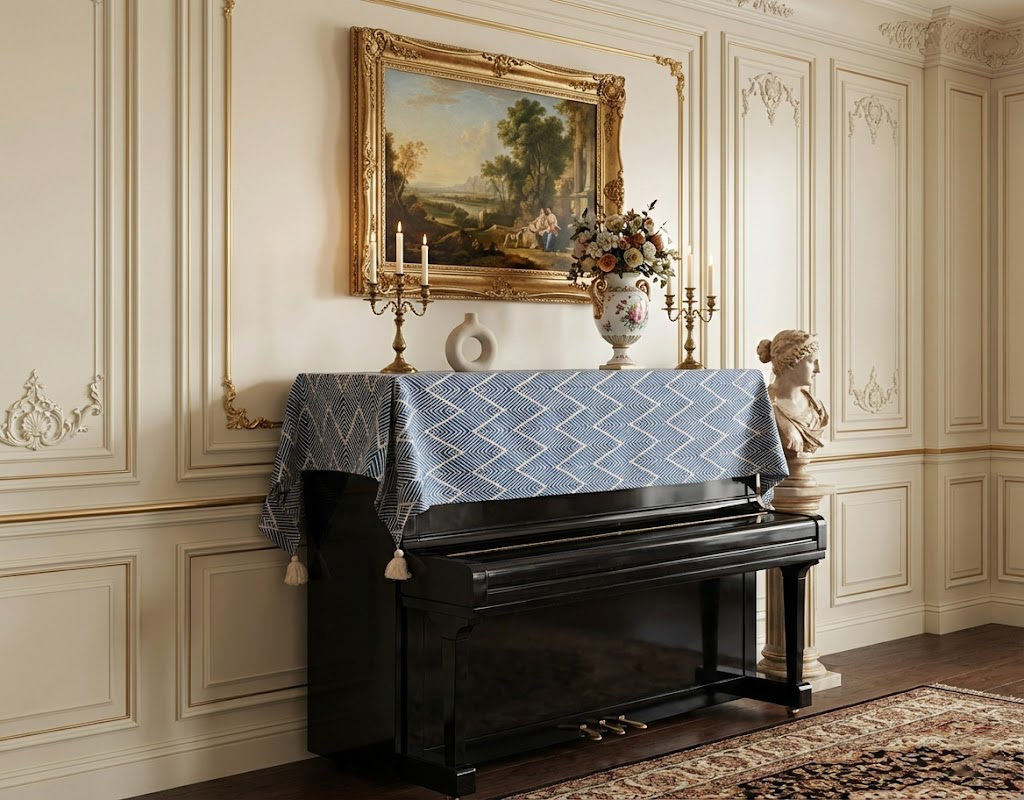 Khăn phủ đàn piano cơ đàn piano điện tử 88 phím sang trọng cổ điển trang trí giáng sinh noel năm mới Tết sinh nhật - Hàng chính hãng
