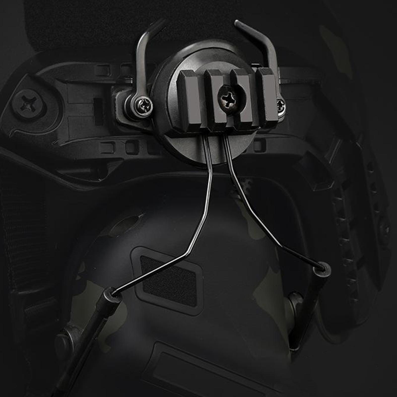 1 Pair Headset Helmet Adapter Holder, Tactical Helmet Rail Adapter Headset Support Suspension Headphones Bracket Left and Right Side Attachments