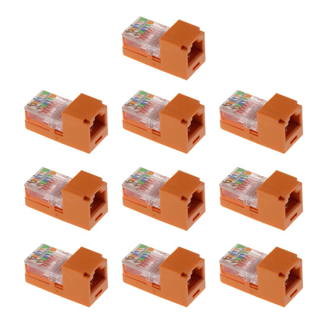 10pcs RJ45 Module Cat5e UTP Ethernet Network Module Adapter Inline Coupler