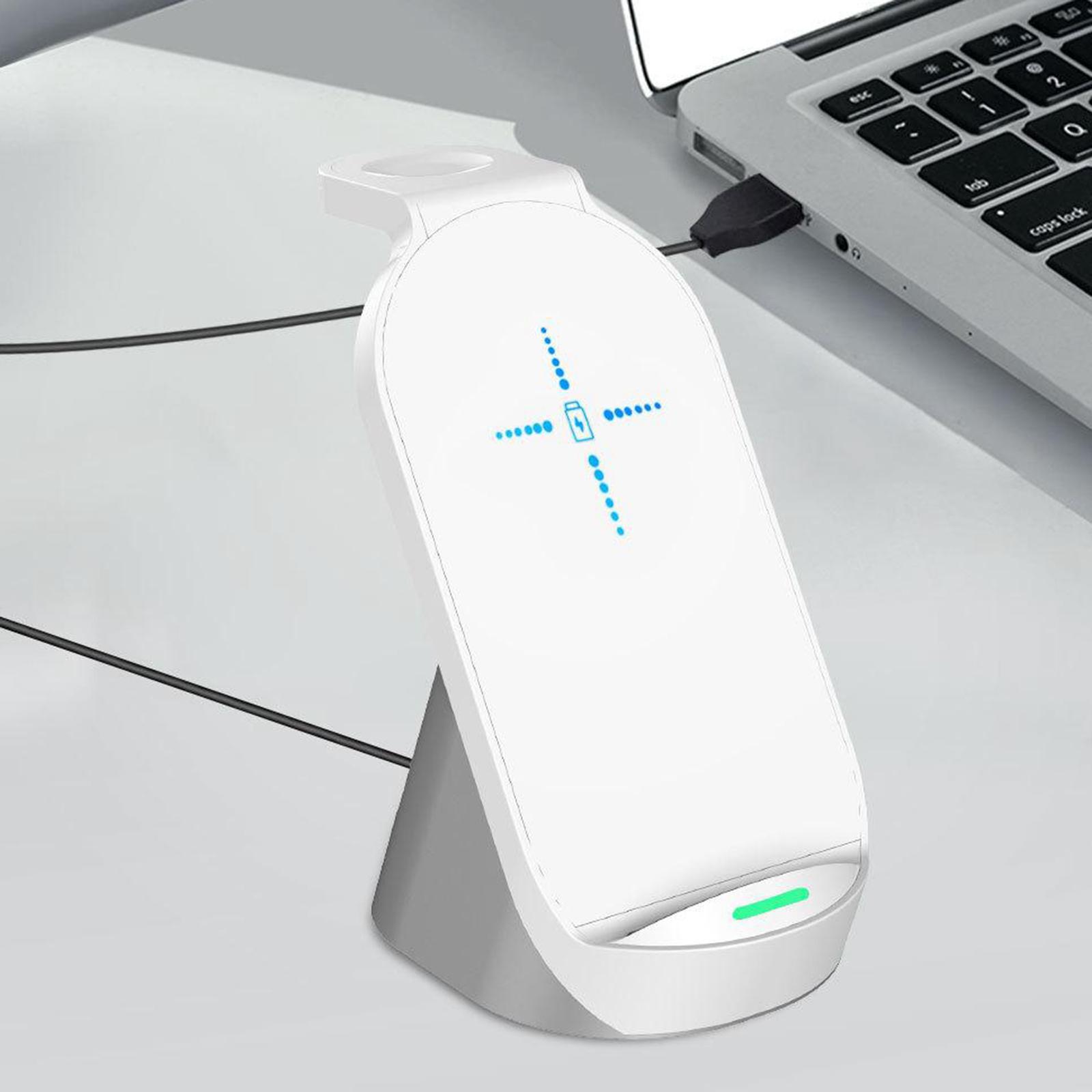 Desktop 15W Qi Wireless Charger Dock for iPhone XR 8 iWatch AirPods