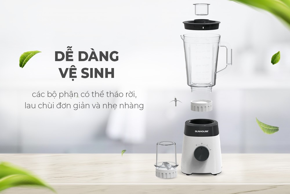 Máy xay sinh tố SUNHOUSE SHD5114 công suất 450W siêu khỏe xay được đá viên - Hàng chính hãng