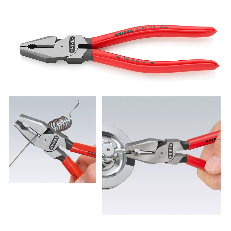 Kìm Knipex Đa Năng Lưỡi Cắt 63 HRC chiều dài 180mm - 02 01 180