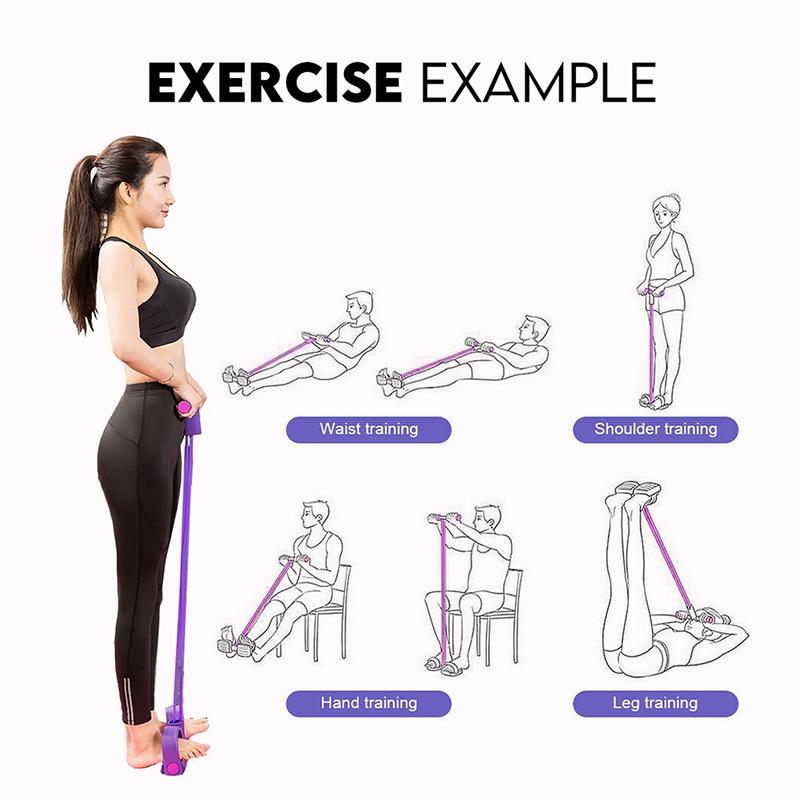 Dây căng căng đa chức năng 6 ống hoặc 4 ống Yoga Ped Peder Band cho chân kéo dài khóa đào tạo độ trễ Color: 6 strands of blue