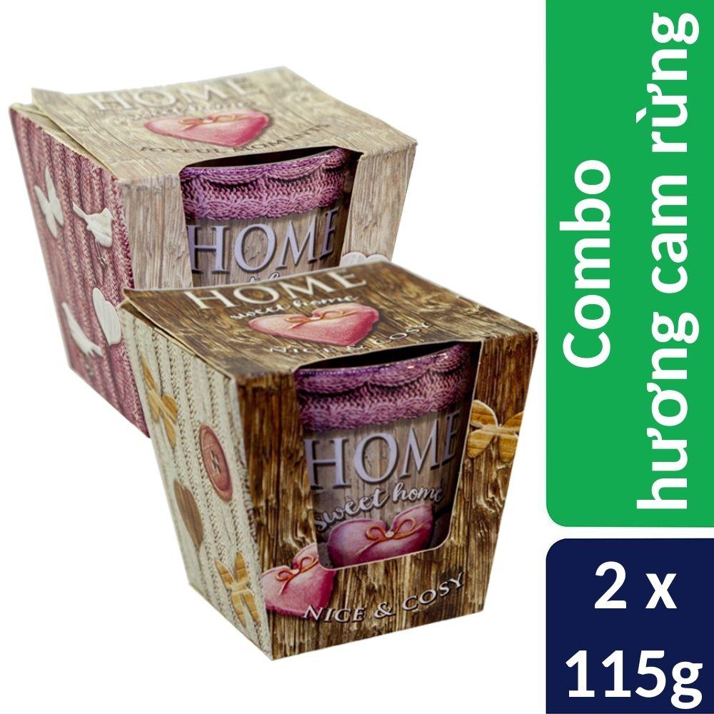 Combo 2 ly nến thơm Bartek nhập khẩu Châu Âu Home Sweet Home 115g - hương cam rừng