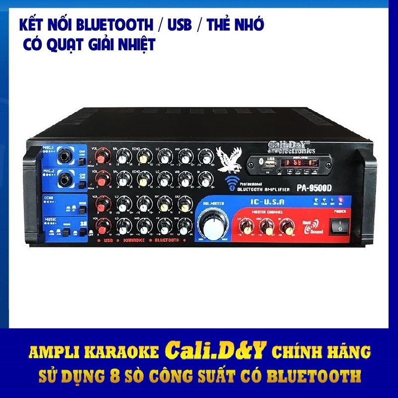 Hình ảnh Amply USB Bluetooth Karaoke nghe nhạc Cali.D&Y PA-9500D - hàng chính hãng