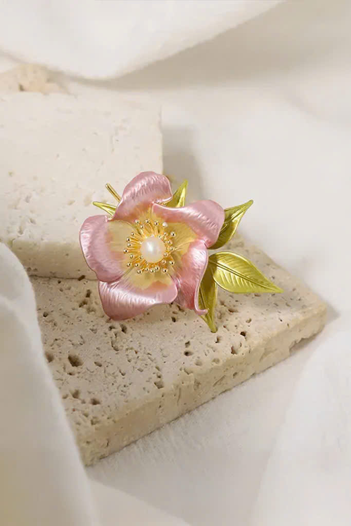 Trâm Cài Áo Vest, Áo Dài Hoa Đính Ngọc Trai Baroque Hồng thời trang thiết kế Hity ACC437