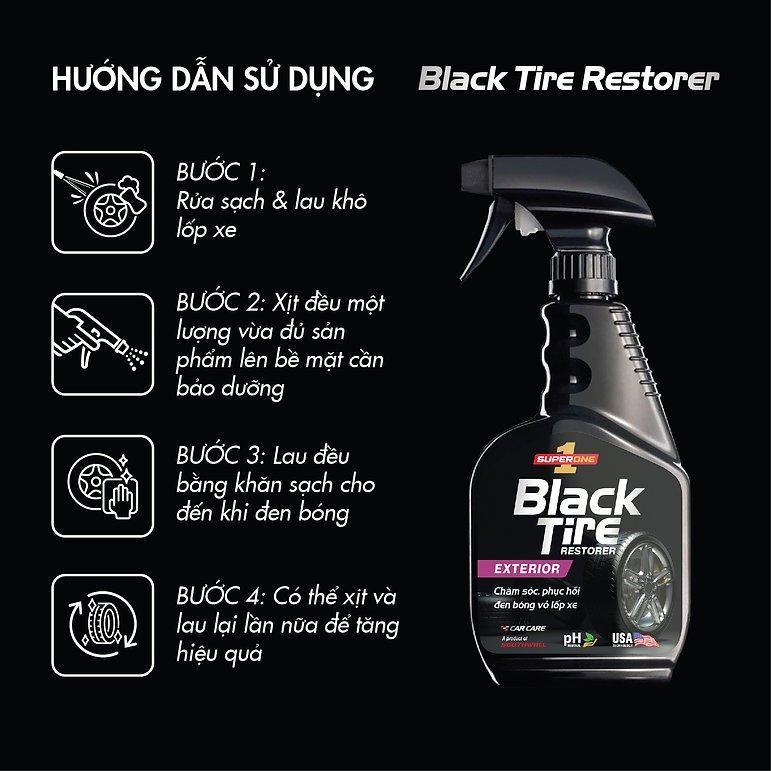 Dung Dịch Dưỡng Đen Bóng Vỏ Lốp Ô Tô Super One Black Tire Restorer - Exterior