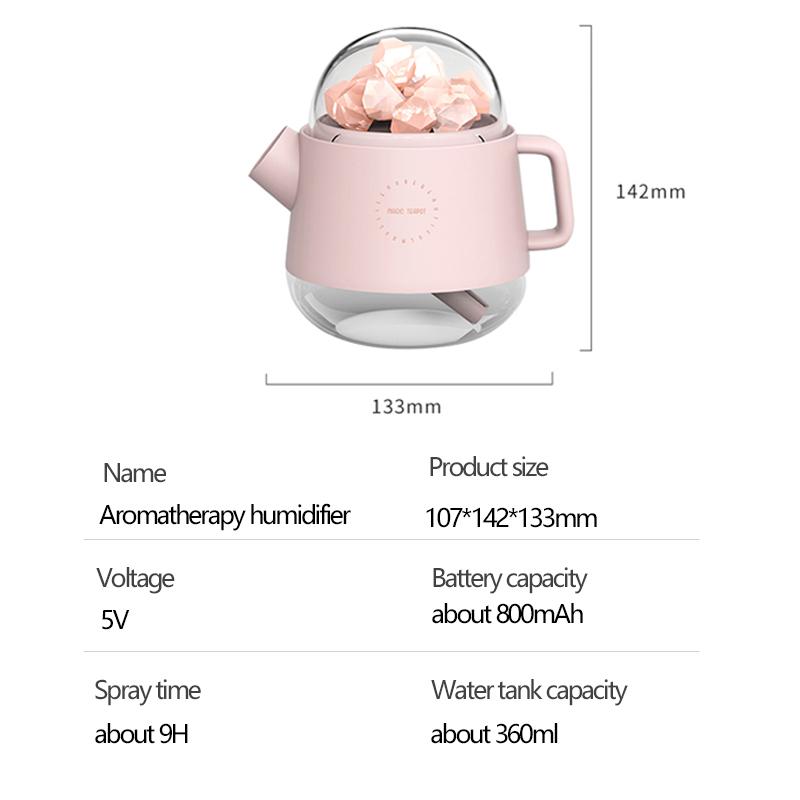 Pha Lê Aromatheraphy Máy Phun Sương Tạo Độ Ẩm USB Không Dây Tinh Máy Khuếch Tán Tinh Dầu Mini Không Humidificador Với Bầu Không Khí Đèn Cho Gia Đình