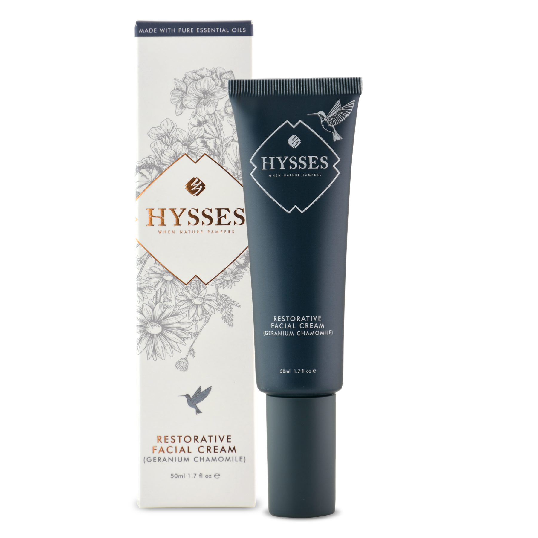 Kem Dưỡng Da Cao Cấp Hysses Restorative Facial Cream Giảm Kích Ứng, Mẩn Đỏ, Chàm, Cấp Ẩm Chuyên Sâu & Tái Tạo Tế Bào Da Với Tinh Dầu Hoa Phong Lữ - Cúc La Mã Hữu Cơ Tự Nhiên