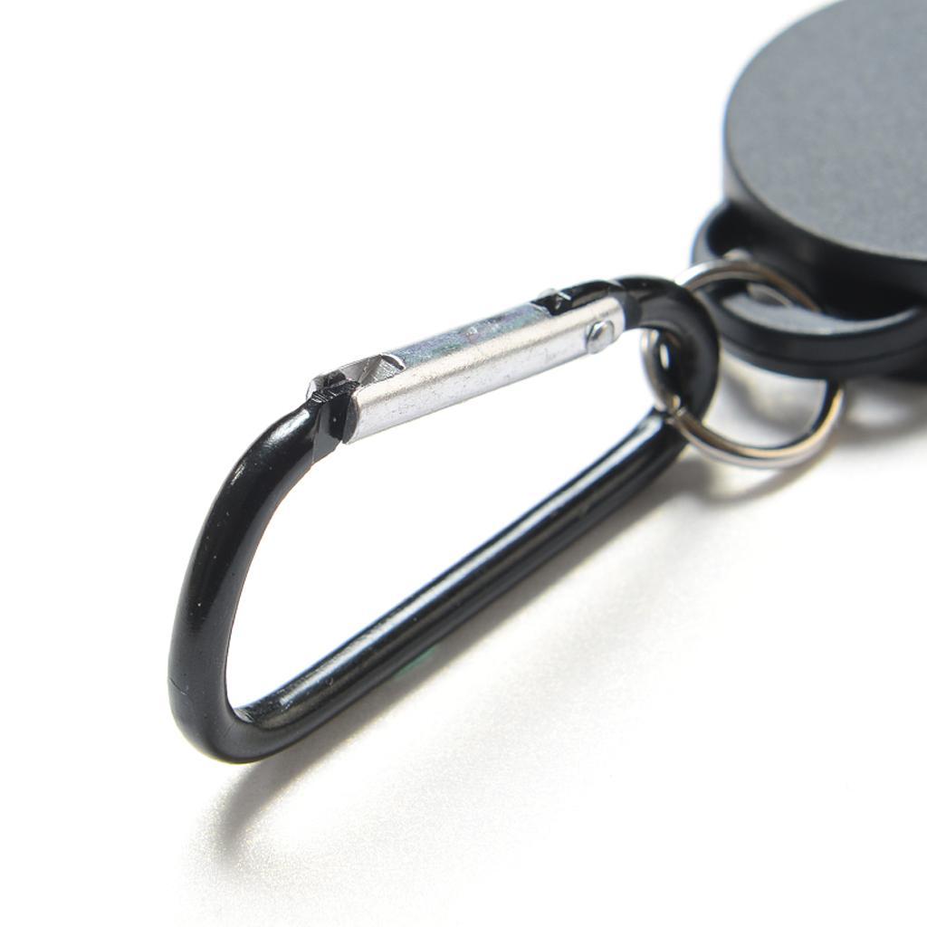2 Pieces Retractable Key Chain Steel Reel Recoil Chain Key Ring Belt Clip